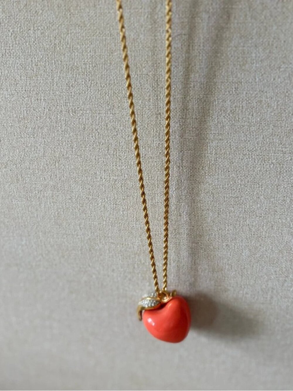 Kenneth Jay Lane Gold-Tone Chain with Apple Charm - Picture 4 of 5